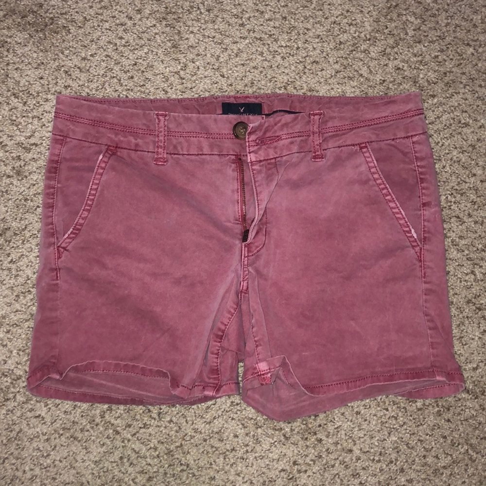 American Eagle burgundy midi shorts